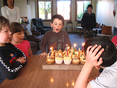 blowing out candles